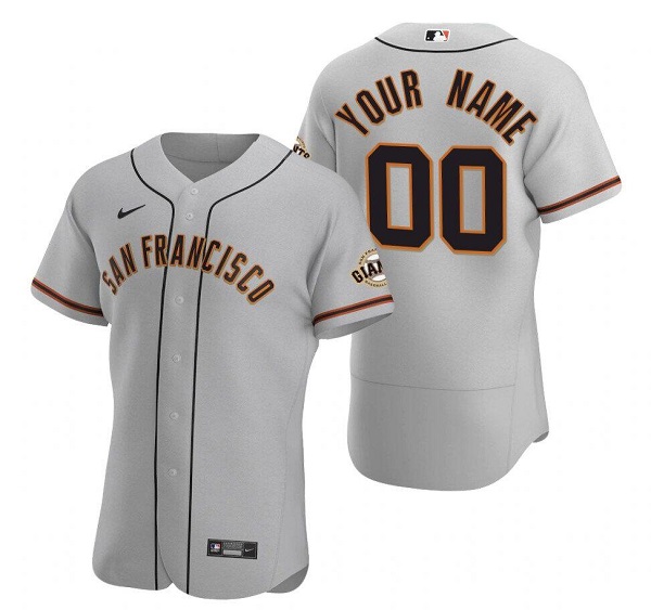 Men's San Francisco Giants ACTIVE PLAYER Custom Gray Flex Base Stitched Jersey Men's San Francisco Giants ACTIVE PLAYER Custom Gray Flex Base Stitched Jersey